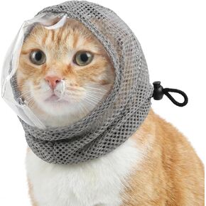 Adjustable Cat Muzzle, Soft Breathable TPU Cat Mouth Cover, Reusable Cat Grooming Muzzle for Nail Trimming, Bathing, Grooming and Vet Visit Stress Control in Kuwait
