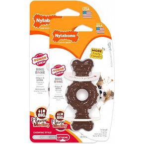 Nylabone Power Chew Ring Bone Dog Chew Toy, Flavor Medley, X-Small in Kuwait