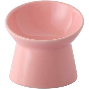 Elevated Cat Bowls, 15° Tilted Ceramic Cat Food Bowl, Senior Cats, Wide & Shallow, Kittens to Adult Cats & Small Dogs, Whisker-Friendly, Stable Base, Easy to Clean, Dishwasher Safe, Lead& Cadmium Free in Kuwait