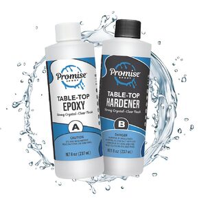 Promise Epoxy - Clear Table Top Epoxy Resin (16-Ounce Kit) | UV Resistant, Self-Leveling | High Gloss Shine for Wood Table Top, Bar Top, Counter Top, River Table, and Other DIY Resin Art Projects in Saudi Arabia