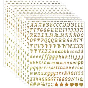 12 Sheets Letter Stickers Alphabet & Number Stickers Set, 0.5inch ABC Number Letter Decals with Symbols, Decorative Scrapbook Stickers for DIY Crafts Journal, Notebook, Calendar(Multicolored) in Kuwait