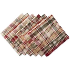 DII Give Thanks Plaid Fall Table Decor, Autumn & Thanksgiving Tabletop Linens, Square Napkin Set, 20x20 in Saudi Arabia