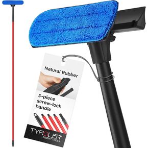 Tyroler 2-in-1 High Window Cleaner Squeegee | 12"-80" Anti-Rust Handle | 100% Rubber Scratch Free for Superior Durability and Protection in Saudi Arabia
