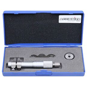 Accusize Industrial Tools 3-4'' by 0.001'' Inside Micrometer in Fitted Case, Satin Chrome Finished, Eg00-3224 | Range: 3-4", Graduation: 0.001", Accuracy: 0.00028", Resolution: 0.0001", Satin Chrome Finish in Saudi Arabia