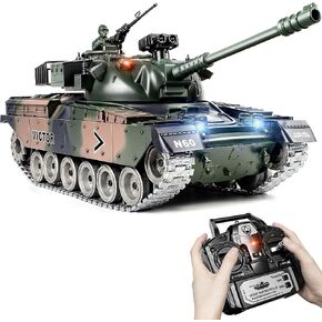 Supdex RC Tank, 1:18 Alloy Metal US M60 Remote Control Army Model Toys, 2.4Ghz RC Vehicle with Realistic Smoke, Sound and Lights, Military Tank that Shoots BBS for boy 8 Years Old+ in Kuwait