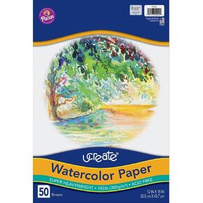 UCreate Watercolor Paper, Bulk, 140 Lb., White, 9" x 12", 50 Sheets in Kuwait
