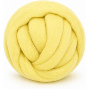 1.76oz(50g) Wool Roving: Needle Felting Wool White Roving Wool Felting Supplies Pure Wools Chunky Yarn Spinning Wool Roving for Needle Felting Wet DIY Hand Spinning(Primrose Yellow) in Kuwait