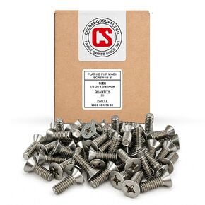 Stainless 1/4-20 x 3/4" (5/8" to 2-1/2" Lengths Available) Flat Head Machine Screws, Full Thread, Phillips Drive, Stainless Steel 18-8, Machine Thread (1/4-20 x 3/4") in Saudi Arabia