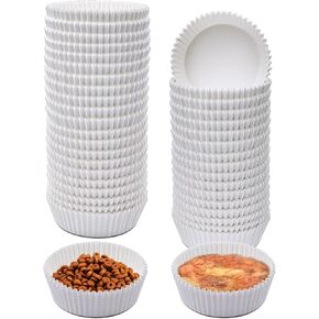 200 Pcs Bulk Disposable Cat Bowls Liner, Cat Food Bowls Liners, Small Paper Liners for Small Dogs Cats Dish Bowl (White) in Saudi Arabia