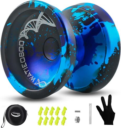 C130 yoyo Professional Responsive Yoyo Bearing for Beginner Unresponsive yo yo Bearing for Fingerspin Yoyos Trick yo yo Pro yoyos with Yoyo Accessories -Black Blue Silver in Saudi Arabia