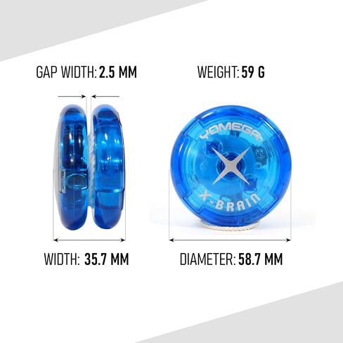 Yomega X-Brain yoyo - Professional Yoyo for Kids and Beginners, 4-Way Auto Return Yo Yo Best for String Tricks + Extra 2 Strings & 3 Month Warranty (Blue) in Saudi Arabia