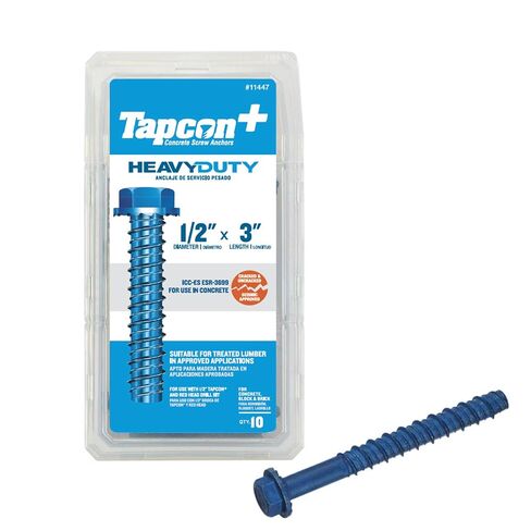Tapcon+ 3/8 in. x 2-1/4 in. Heavy Duty Screw Anchors 10CT, Blue in Kuwait