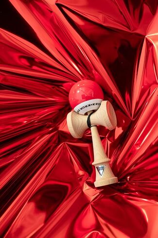 KROM - Kendama Toy POP LOL Red - High Wood Quality - Extra Strong - for Beginner and Pro - Gift Pack : Extra String + Stickers in Saudi Arabia