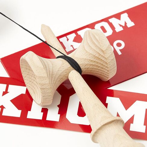 KROM - Kendama Toy POP LOL Red - High Wood Quality - Extra Strong - for Beginner and Pro - Gift Pack : Extra String + Stickers in Saudi Arabia