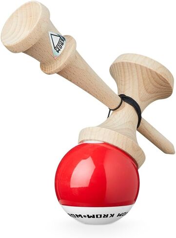 KROM - Kendama Toy POP LOL Red - High Wood Quality - Extra Strong - for Beginner and Pro - Gift Pack : Extra String + Stickers in Saudi Arabia
