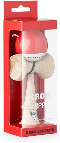 KROM - Kendama Toy POP LOL Red - High Wood Quality - Extra Strong - for Beginner and Pro - Gift Pack : Extra String + Stickers in Saudi Arabia