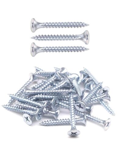 100pcs #6 x 1-3/4" Flat Head Phillips Drywall Screws Fine Thread Sharp Point Wood Screw, Carbon Steel 1022A, Zinc Coated in Kuwait