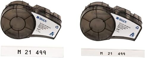 Brady Authentic (M21-500-499) ملصق نايلون متعدد الأغراض للهوية العامة وعلامات الأسلاك ووضع العلامات المعملية، أسود على أبيض - لطابعات M210 وM210-LAB وM211 وBMP21-PLUS وBMP21-LAB، مقاس .5 بوصة عرض 16 قدم لتر in Kuwait