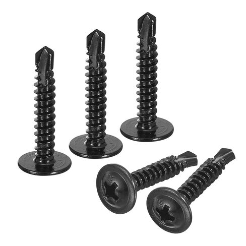 uxcell Phillips Head Self Tapping Screws, 100pcs #8x1/2 410 Stainless Steel Self Drilling Sheet Metal Screw, Black in Kuwait