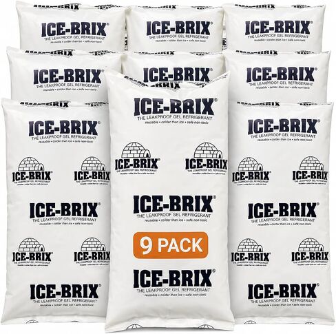 Ice-Brix Ice Packs: Food-Safe Reusable Refrigerant Gel Ice Packs for Instant Reliable Cold in Coolers, Shipping, or Lunch Box - 5" x 2 ¾", (96 Pack) in Kuwait