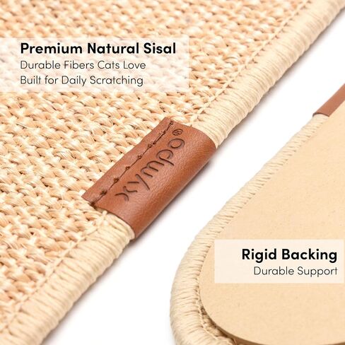 xympo 35" Sisal Cat Scratcher, Natural Sisal, Oval Shape, Wall or Floor Mount in Kuwait