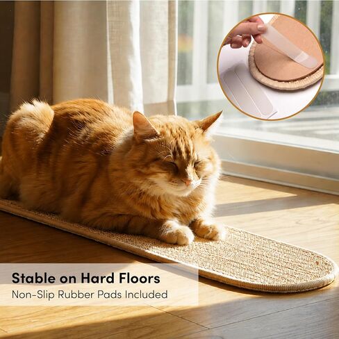 xympo 35" Sisal Cat Scratcher, Natural Sisal, Oval Shape, Wall or Floor Mount in Kuwait