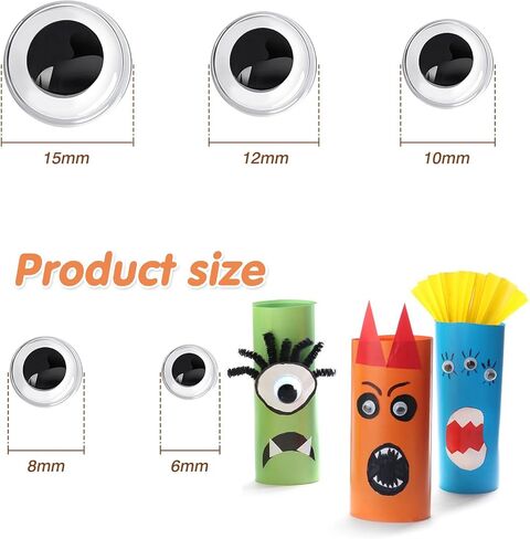 TOAOB 100pcs Googly Wiggle Eyes with Self Adhesive Round Sticker Eyes in Kuwait