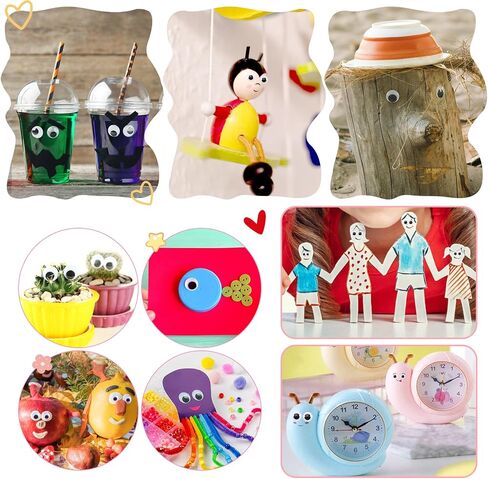 TOAOB 100pcs Googly Wiggle Eyes with Self Adhesive Round Sticker Eyes in Kuwait