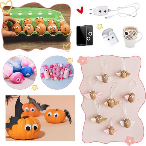 TOAOB 100pcs Googly Wiggle Eyes with Self Adhesive Round Sticker Eyes in Kuwait