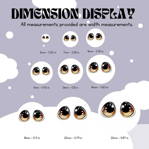 Googly Eyes Self Adhesive, Brown 3D Resin 58 Pcs Cold Porcelain Doll Crafts in Kuwait