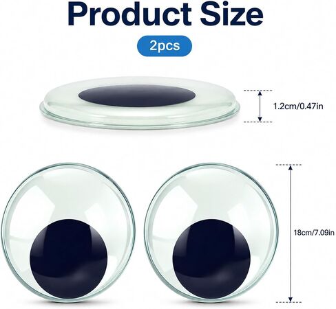 2 Pcs Giant Googly Eyes Self Adhesive Glow in The Dark Large Googly Eyes in Kuwait