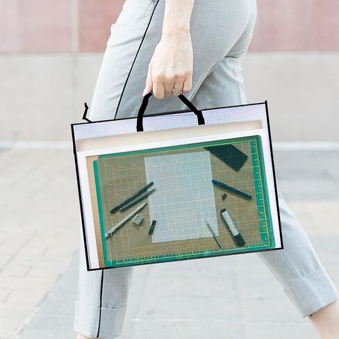 2 Pack 19x25 inch Art Portfolio Bags, Artwork Storage Case with Zipper and Handle Mesh Folder Organizers for Poster, Scrapbook, Keepsake and Bulletin Board for Artwork, Posters Storage Bag in Kuwait