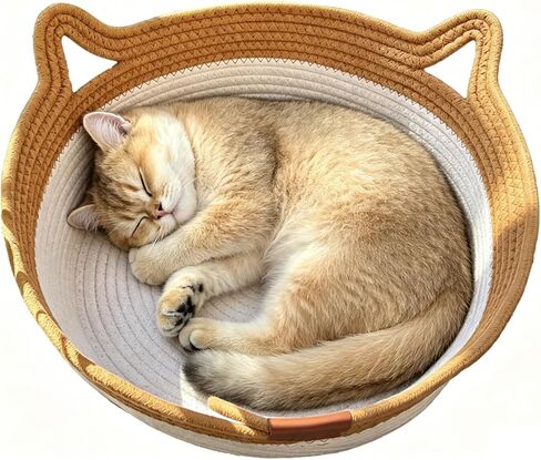 Instinct Basket for Cats,stimulicat Handwoven cat Basket,Scratch Resistant cat Bed (Large, with Mat) in Kuwait