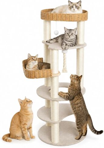 Multi-Level Cat Tree for Large Indoor Cats, 57in Tall Cat Tower in Kuwait