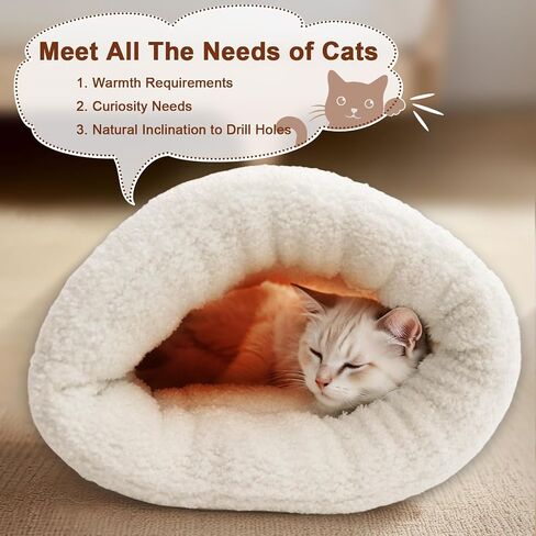 Cat Sleeping Bag for Indoor Cats, Comfortable Warm Semi-Enclosed Cat Winter Sleeping Bag Pet Bed with Cave for Cats 6-8kg (Pink) in Kuwait