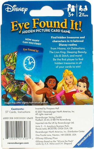 Ravensburger Eye Found It! World of Disney Card Game - Fun and Educational Spot It for Toddlers, Preschoolers, Boy and Girls Ages 3-8 - Family-Friendly for Endless Fun in Kuwait