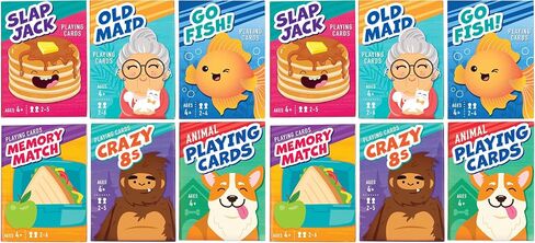 LotFancy Card Games for Kids, 6 Decks, Go Fish, Old Maid, Crazy 8s in Kuwait