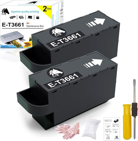 2-Pack E-T3661 Ink Maintenance Box Compatible for T3661 T366100 in Kuwait