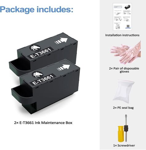 2-Pack E-T3661 Ink Maintenance Box Compatible for T3661 T366100 in Kuwait