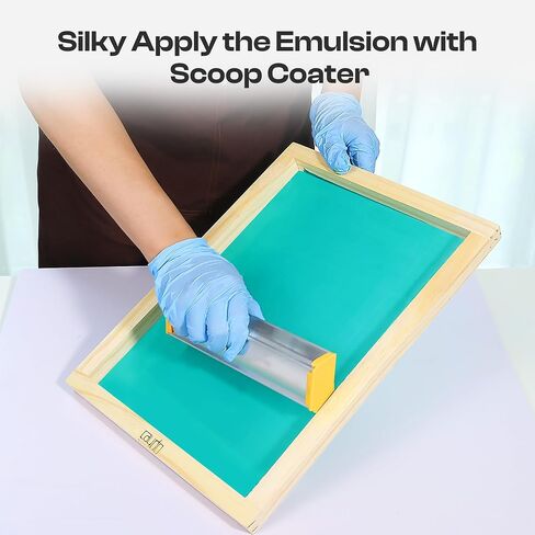 Caydo 3 Pcs Dual Edge Emulsion Scoop Coater with 10 PCS Wooden Sticks, 8'' 10'' 16'' Inch Aluminum Silk Screen Printing Coating Tool for Silkscreen Printing in Kuwait