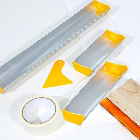 Caydo 3 Pcs Dual Edge Emulsion Scoop Coater with 10 PCS Wooden Sticks, 8'' 10'' 16'' Inch Aluminum Silk Screen Printing Coating Tool for Silkscreen Printing in Kuwait