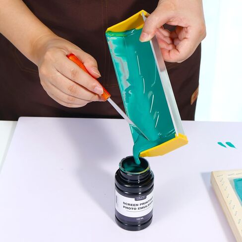 Caydo 3 Pcs Dual Edge Emulsion Scoop Coater with 10 PCS Wooden Sticks, 8'' 10'' 16'' Inch Aluminum Silk Screen Printing Coating Tool for Silkscreen Printing in Kuwait