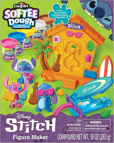 Stitch Softee Dough Making Kit, Stitch Figure Maker Using Softee Dough Modeling Compound, Stitch Arts and Crafts Toy for Girls and Boys 3 and Up in Kuwait