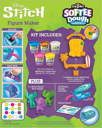 Stitch Softee Dough Making Kit, Stitch Figure Maker Using Softee Dough Modeling Compound, Stitch Arts and Crafts Toy for Girls and Boys 3 and Up in Kuwait