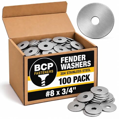 Fifty (50) 1/4" x 1-1/4" 304 Stainless Steel Fender Washers (BCP563) in Kuwait