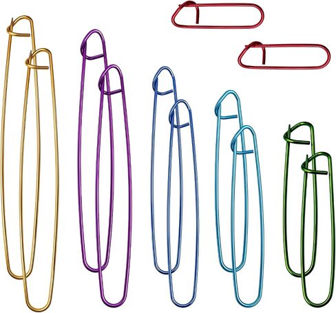 12pcs Knitting Stitch Holders Set, Aluminum Yarn Stitch Holder Needles, Colorful Safety Pin Style Cable Stitch Holders for Knitting, Crochet, Sweaters, Socks, Yarn Sewing DIY Craft Tools in Kuwait