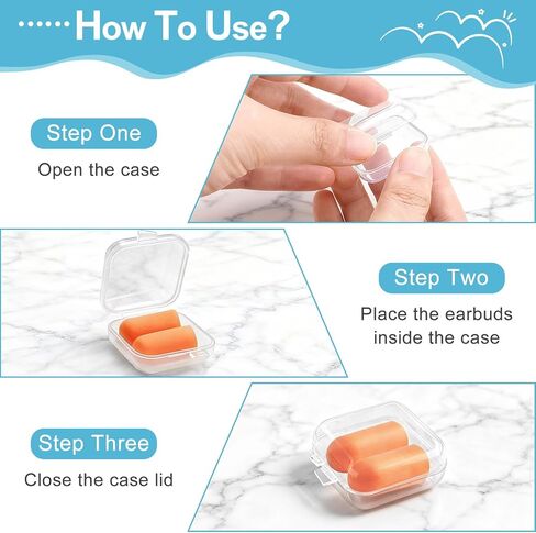 30 Pieces Clear Plastic Earplug Case with Hinged Lids, Mini Ear Plug Carrying Case, Transparent Portable Square Earplug Storage Containers for Jewelry Beads Ear Studs Rings (30 Pieces) in Kuwait