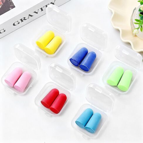 30 Pieces Clear Plastic Earplug Case with Hinged Lids, Mini Ear Plug Carrying Case, Transparent Portable Square Earplug Storage Containers for Jewelry Beads Ear Studs Rings (30 Pieces) in Kuwait