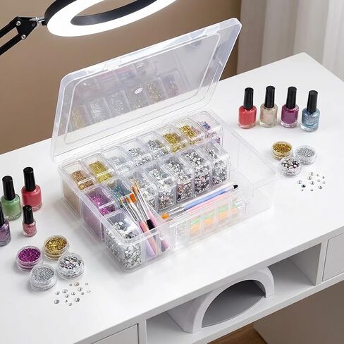 Bead Organizer Box, Mini, Clear, White in Kuwait