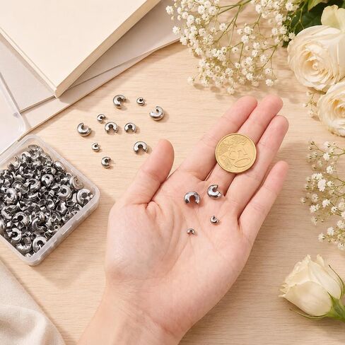 Mabor 120Pcs 4 Sizes Crimp Covers for Jewelry Making, Crimp Bead Covers in Kuwait
